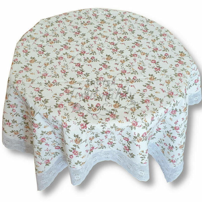 Rózsa mintás csipkés terítő <br/>Szögletes - 132×178 cm